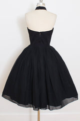 Elegant Black Halter Short Prom Dress