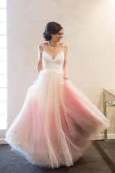 Elegant A-Line Ombre Prom Wedding Dress