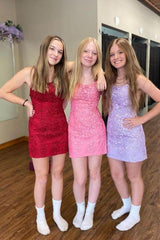 Cute Lace Bodycon Short Homecoming Party Dress