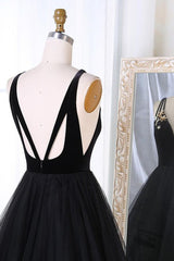 A-Line Sequins Tulle Prom Dress, Star Sequins Evening Dress with Tiered