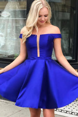 Royal Blue Short Prom Dresses, Simple Short Homecoming Dress