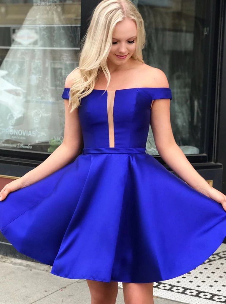 Royal Blue Short Prom Dresses, Simple Short Homecoming Dress
