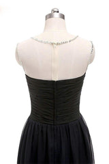 Ombre Short Prom Dresses Scoop Chiffon Beading High Low Party Dress