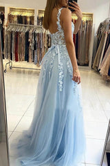 A-Line Sweetheart Long Prom Dress with Appliques