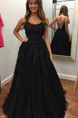 Spaghetti-Straps Tulle Burgundy Long Prom Dresses with Appliques