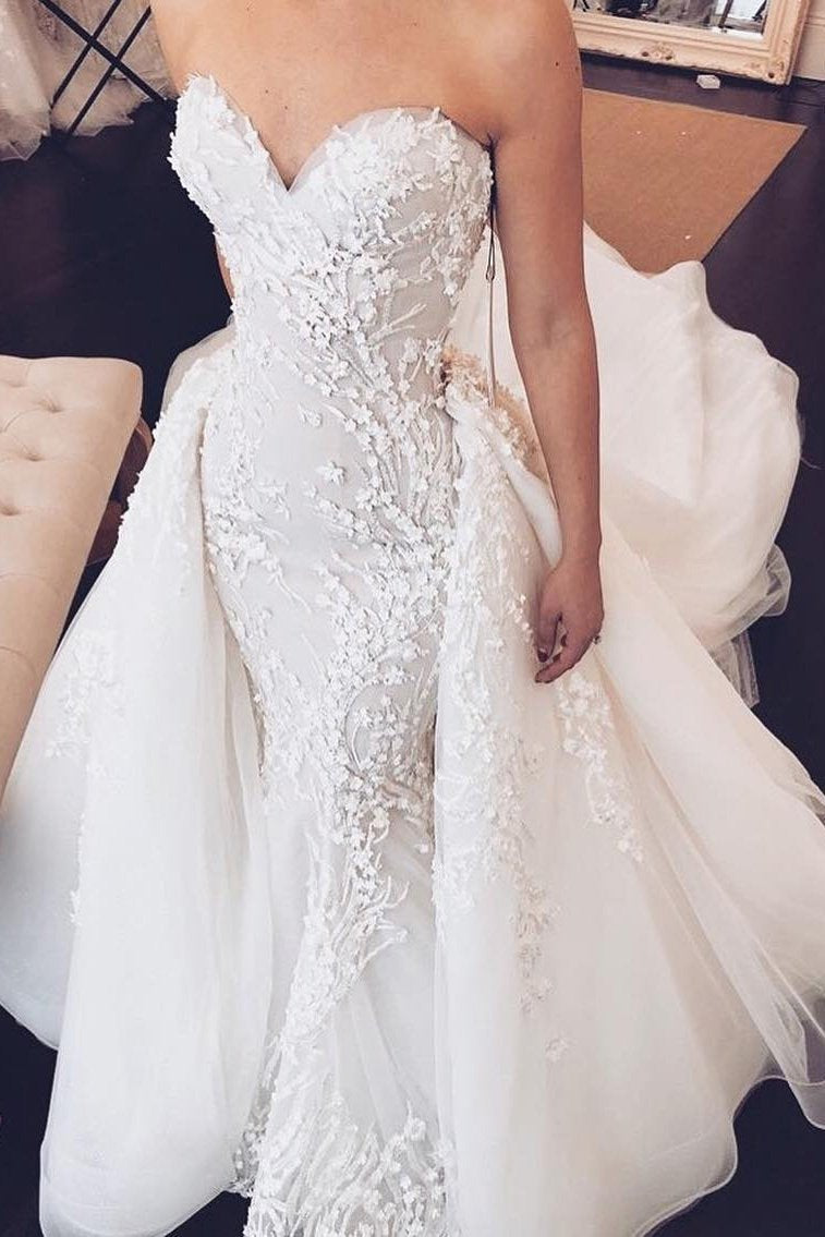 2-In-1 Sweetheart Mermaid Wedding Dress with Detachable Train
