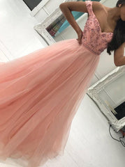 A-Line Off-Shoulder Tulle Prom Dress with Beading