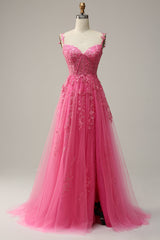 Sky Blue Lace Tulle Long Prom Dresses, Off-the-Shoulder A-Line Formal Gown