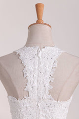 A-Line Satin Lace Applique Two Piece Short Prom Homecoming Dress