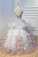 Princess Ball Gown Gorgeous Appliques Long Prom Dresses Quinceanera Dress