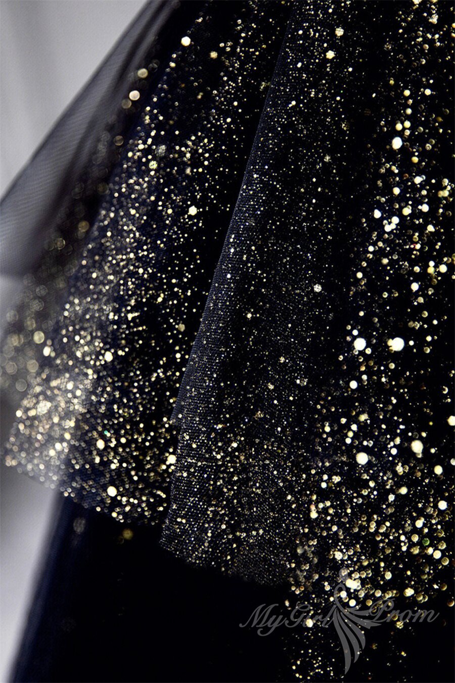 Black Sweetheart Tulle Long Prom Dress with Layered Skirt, Black Formal Evening Dress