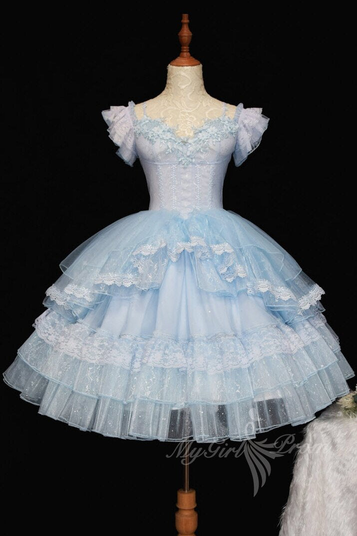 Black Princess Short Prom Dress, Sweet 15 Party Puffy Skirt Homecoming Dress