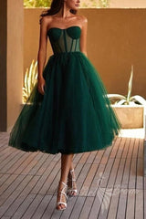 Emerald Green Tulle Corset Short Prom Dress