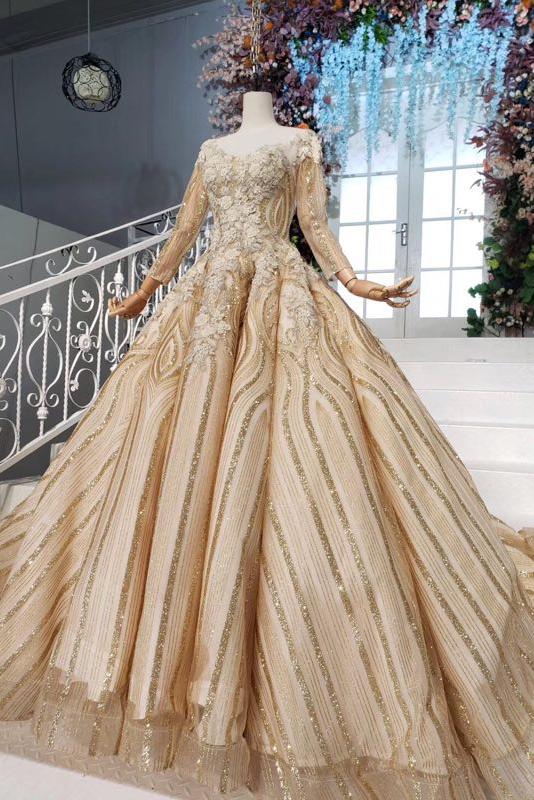 Ball Gown Quinceanera Dress with Sequins and Vintage Appliques