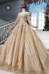 Ball Gown Quinceanera Dress with Sequins and Vintage Appliques