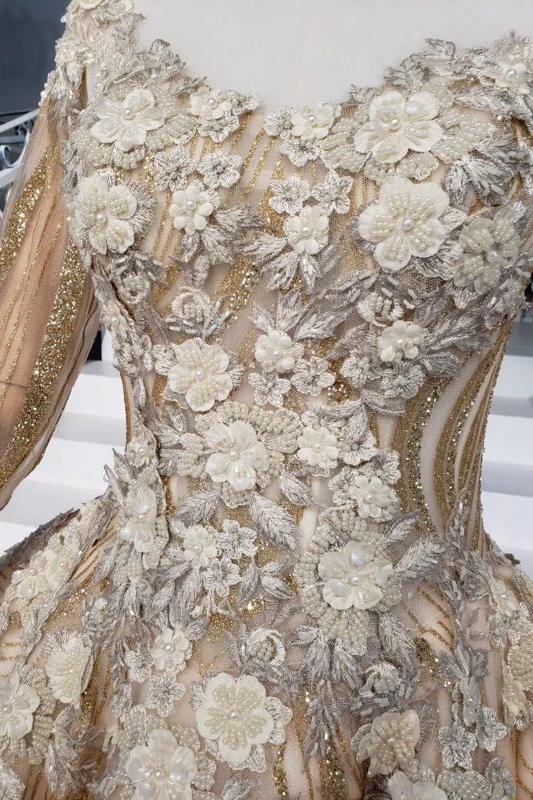 Ball Gown Quinceanera Dress with Sequins and Vintage Appliques