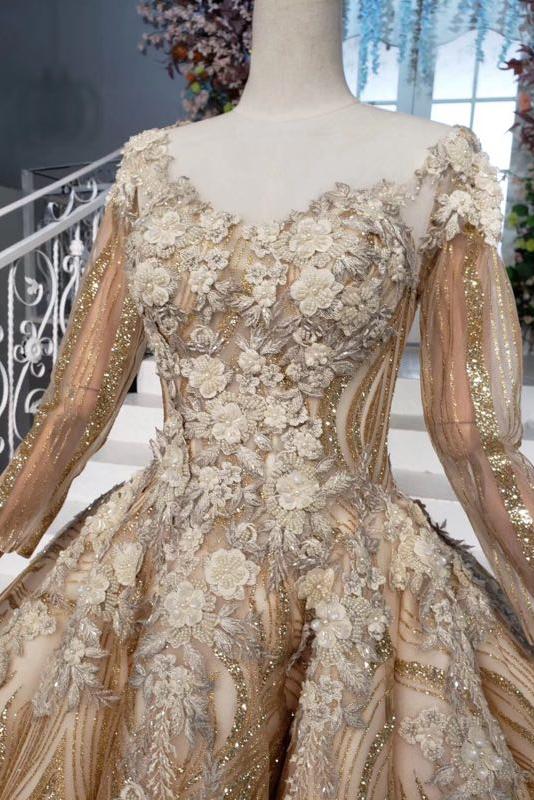 Ball Gown Quinceanera Dress with Sequins and Vintage Appliques