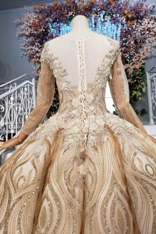 Ball Gown Quinceanera Dress with Sequins and Vintage Appliques