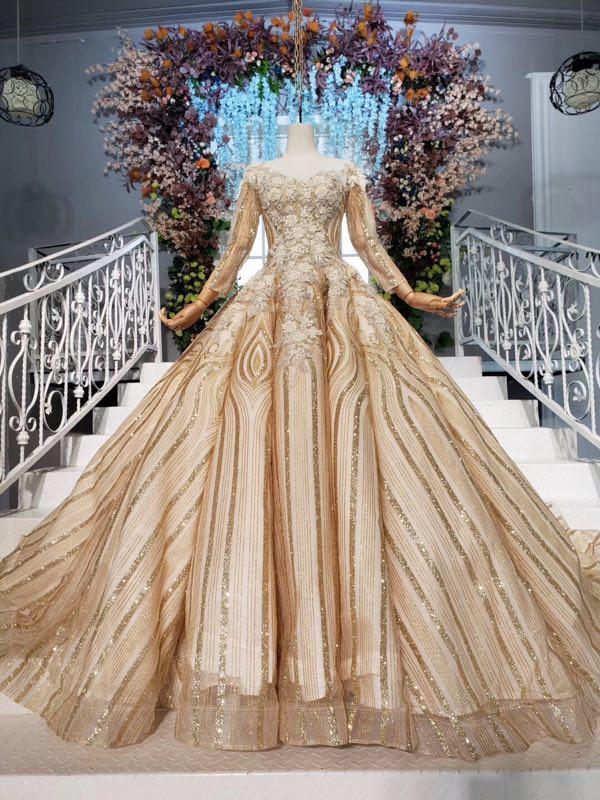 Ball Gown Quinceanera Dress with Sequins and Vintage Appliques