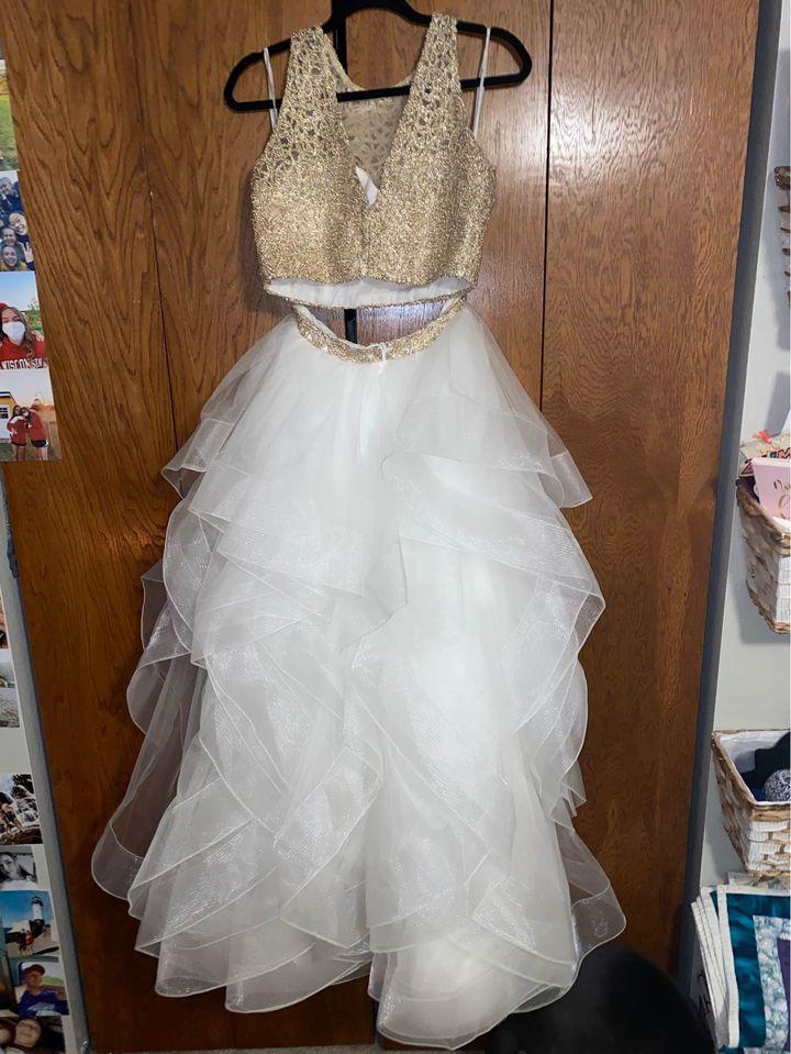 Two Pieces Long Zipper Back Lace Princess Tulle Prom Dresses