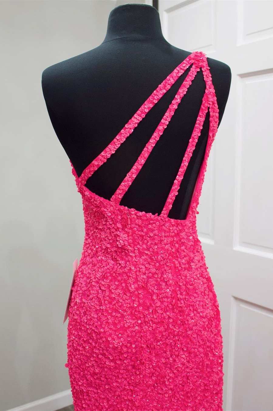 Glitter One-Shoulder Sequins Mermaid Prom Dresses, Sparkly Evening Gown