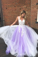 Princess Tulle Sweet 16 Dresses, Plus Size Prom Dresses with 3D Floral Appliques