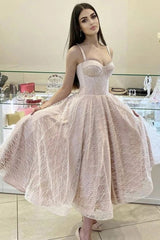 Shiny Tulle Long Prom Dresses, Strap A-Line Tulle Formal Gown