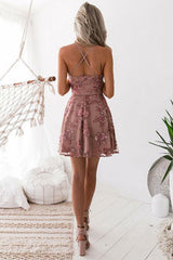 Charming Blush A-Line Homecoming Party Dress with Appliques