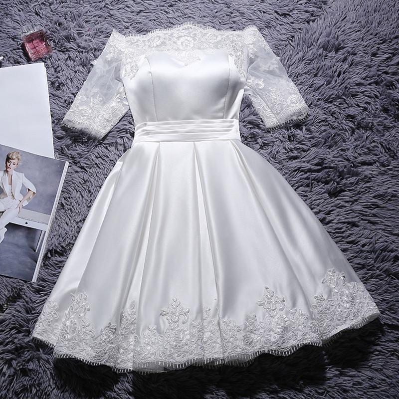 Off-Shoulder Short Prom Dresses, Homecoming Dress with Sleeves