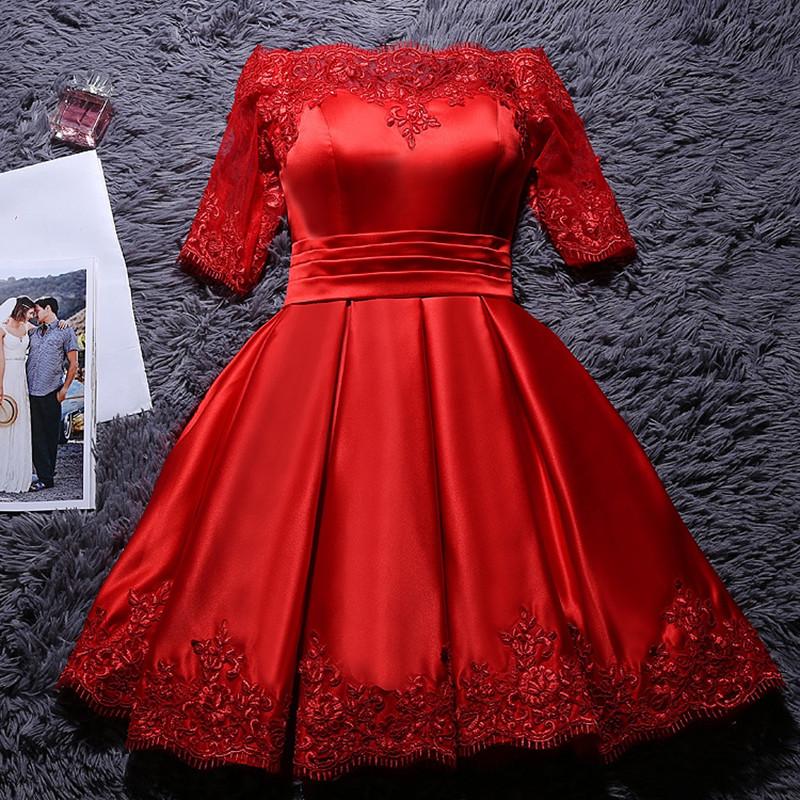 Off-Shoulder Short Prom Dresses, Homecoming Dress with Sleeves