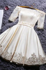 Off-Shoulder Short Prom Dresses, Homecoming Dress with Sleeves