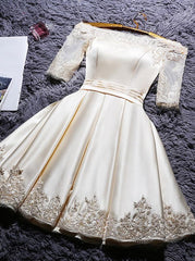 Off-Shoulder Short Prom Dresses, Homecoming Dress with Sleeves
